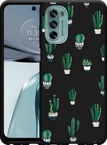 Motorola Moto G62 5G Hoesje Zwart Cactus - Designed by Cazy