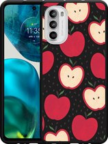 Cazy Hoesje Zwart geschikt voor Motorola Moto G52 - Appels