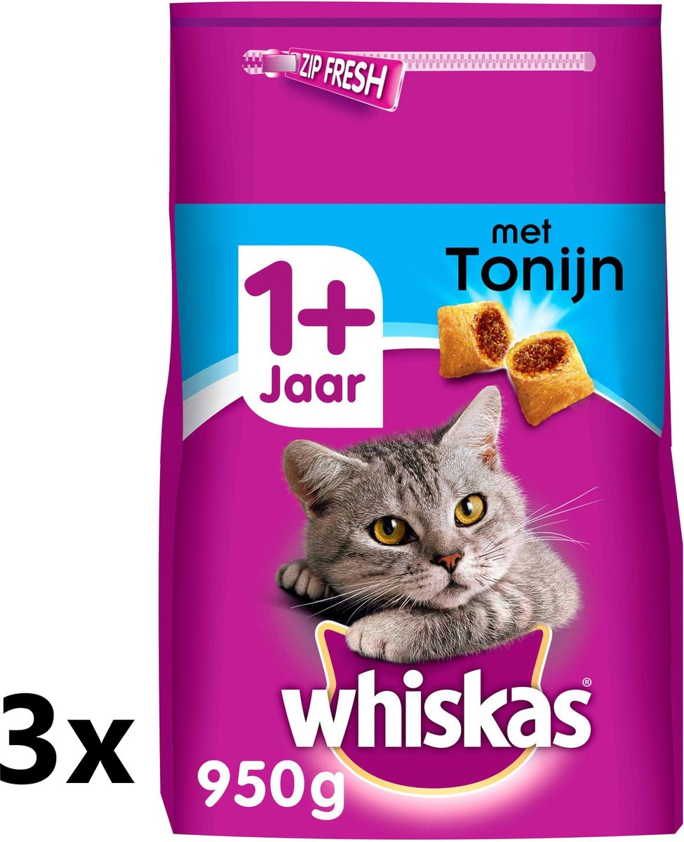 Whiskas Whiskas - Katten Droogvoer - Adult - Tonijn - 3x800g