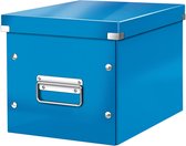 Leitz WOW Click & Store Cube Middelgrote Kartonnen Opbergdoos met Deksel- 26 x 24 x 26 Cm (BxHxD) - Blauw