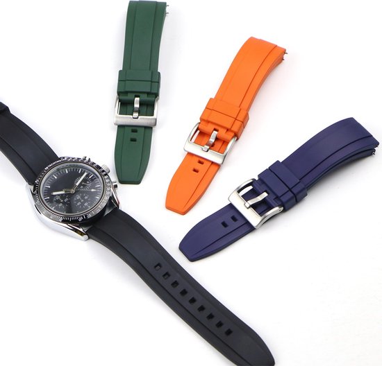 Bracelet Caoutchouc 22mm Vert Pour Montre Seiko, Citizen - Style Militaire Plongeur - Unisexe - Neuf