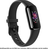 Siliconen Bandje Zwart geschikt voor Fitbit Luxe - Gespsluiting – Rubber Armband - Maat: zie maatfoto - Black