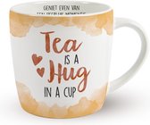 Enjoy Mug - Le thé est un câlin dans une tasse - Avec un ruban de soie : "Specially voor jou"