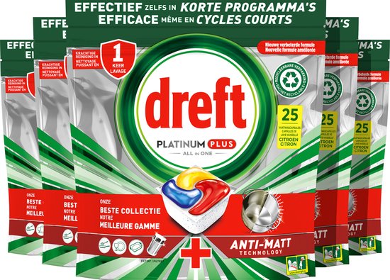 Dreft Platinum Plus All In One - Vaatwastabletten - Citroen -...