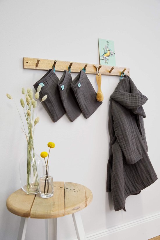 Lässig - Badjas - Mousseline - Antraciet - maat 80-86cm van Lässig — afbeelding 5