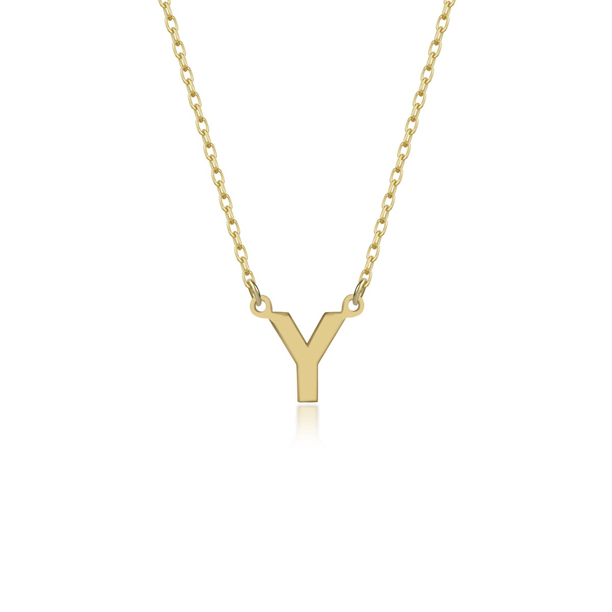 Letter Y Initial Gold Plated Ketting Zilver (925 sterling) Trendy Minimalistisch Combi Bedel Goudkleurig Dames Meisje | Cadeau Voor Vrouw
