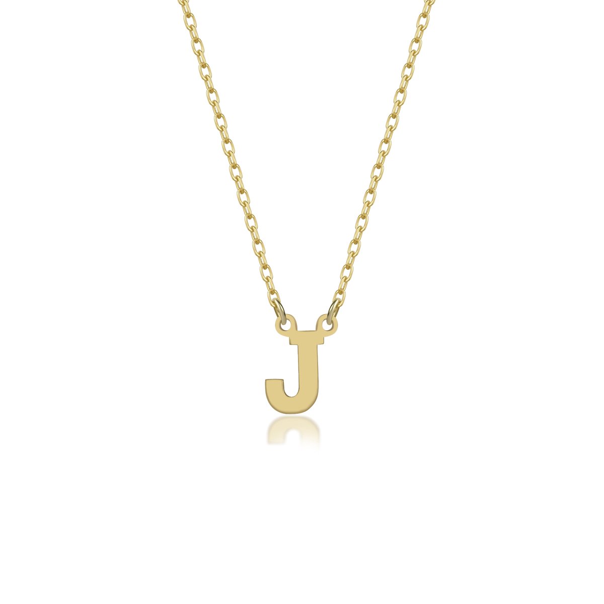 Letter J Initial Gold Plated Ketting Zilver (925 sterling) Trendy Minimalistisch Combi Bedel Goudkleurig Dames Meisje | Cadeau Voor Vrouw