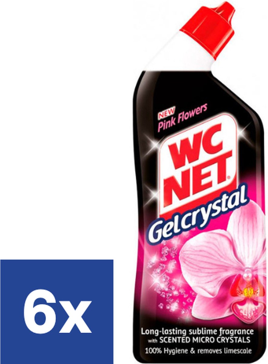 Goedkoopste WC Net Gelcrystal Pink Flowers Toiletreiniger - 6 x 750 ml