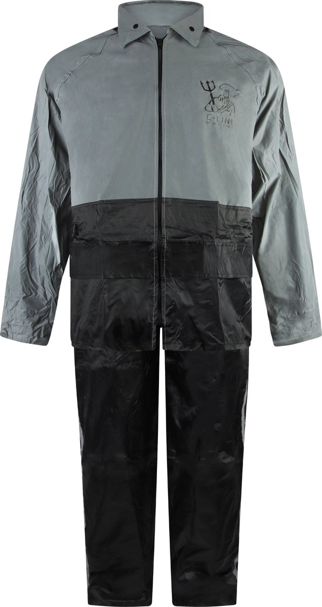 C-Line Regenpak met Capuchon - Reflecterende Jas - Nieuw Model - Kinder maat 158/164