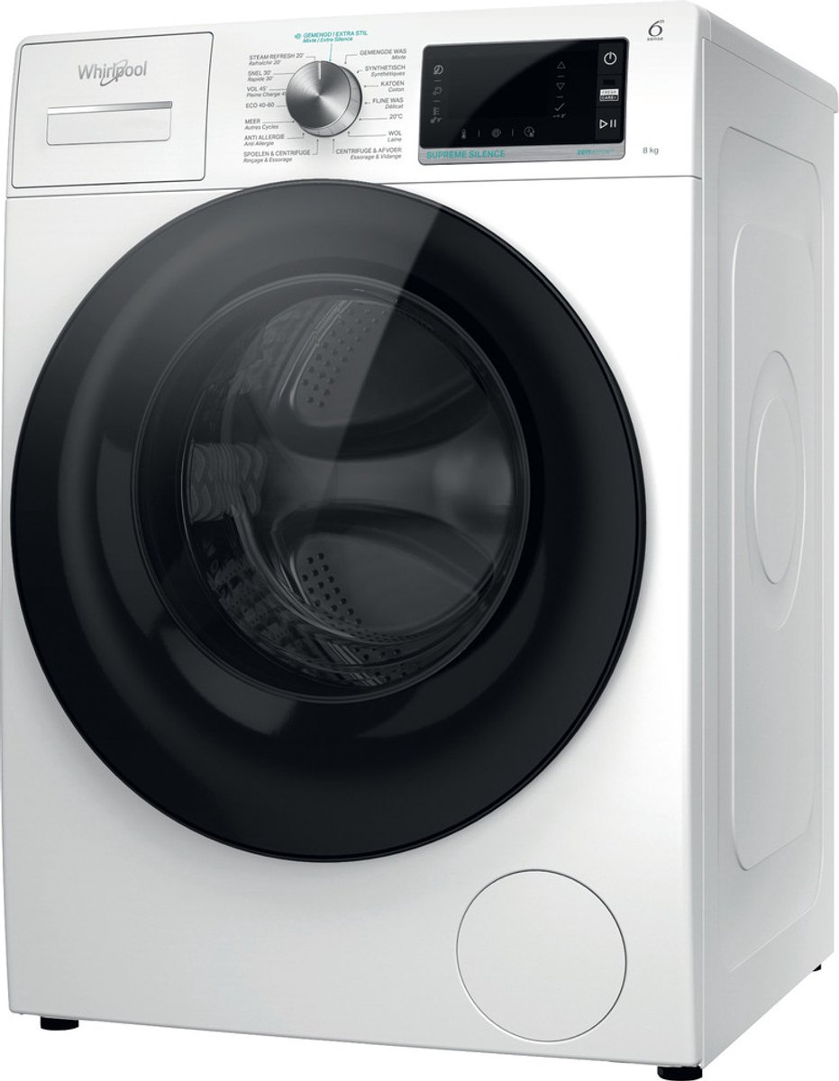 Whirlpool W6 W845WB BE wasmachine Voorbelading 8 kg 1351 RPM B Wit