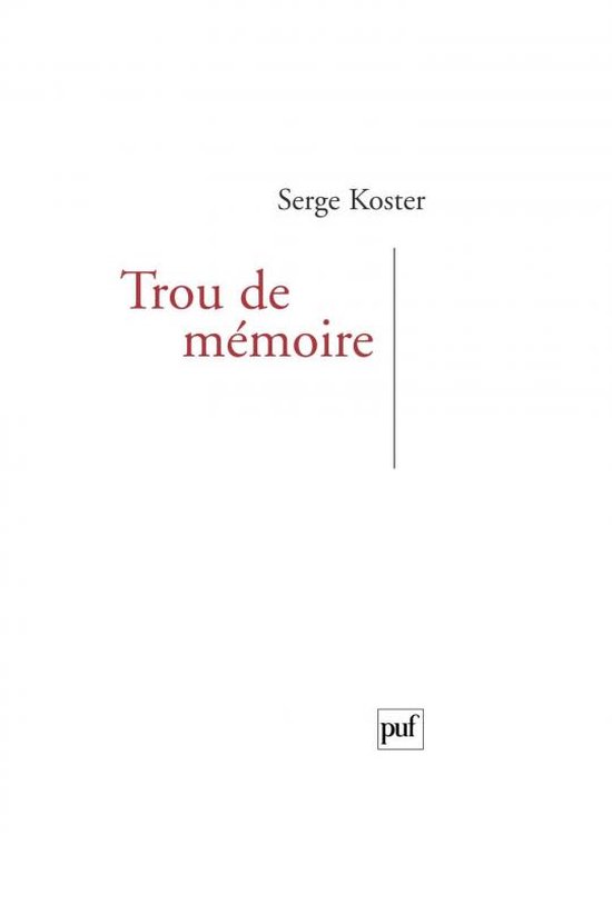 ISBN Trou de mémoire boek Literatuur Frans 176 pagina's