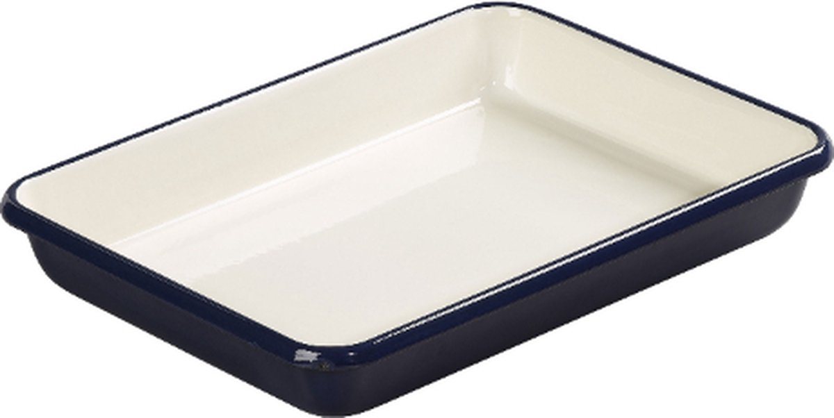 Ovenschaal, Indigo/Ivory, Geëmailleerd Staal, 28 x 21 cm - Tala