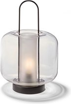 Philippi LUCIA Windlicht - LED Warm Wit - Hoog 33 cm - Glas/Metaal - Zwart