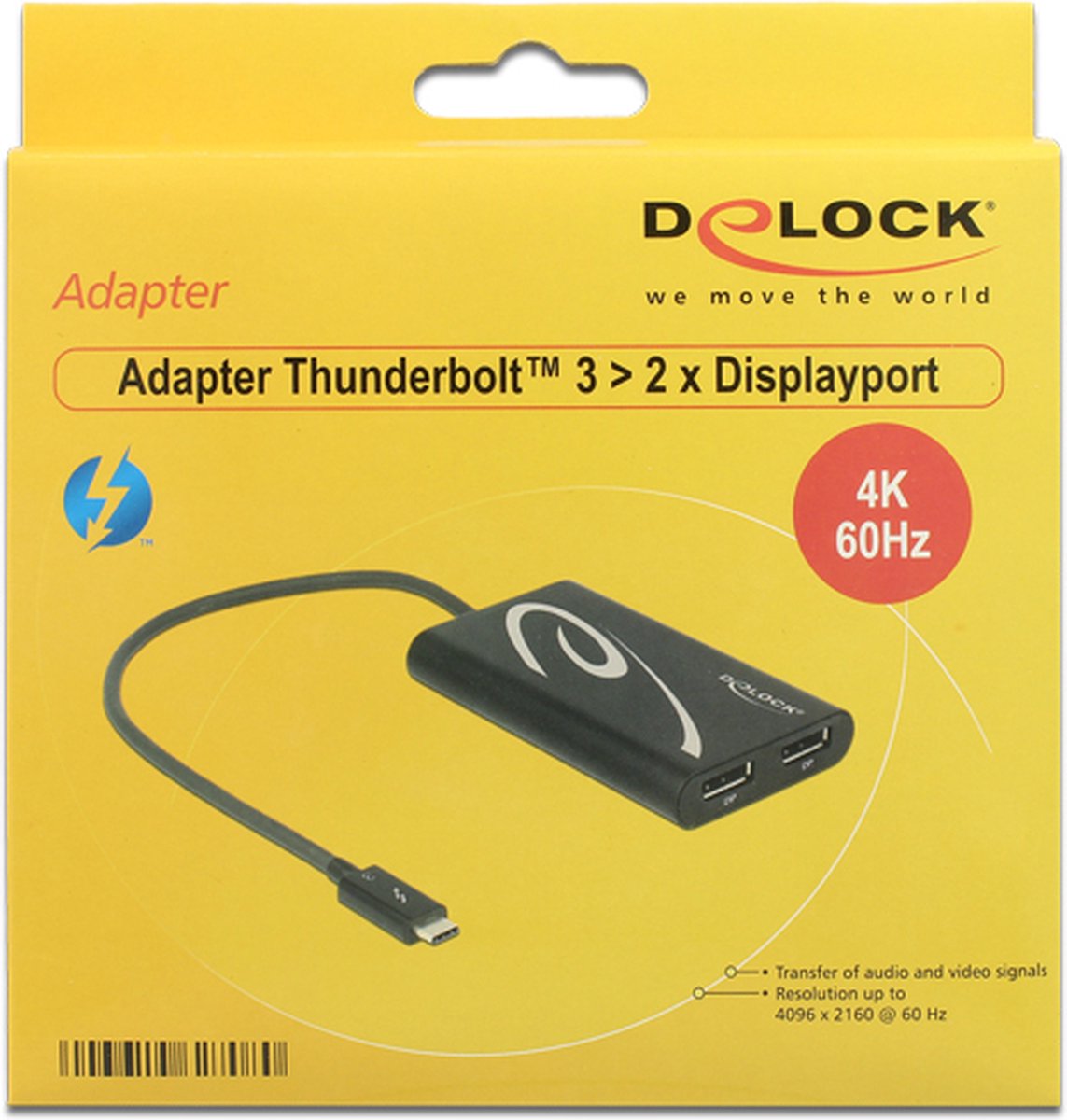 Image of Adapter Thunderbolt 3 mannelijk> 2 x DisplayPort Vrouw 4K 60 Hz