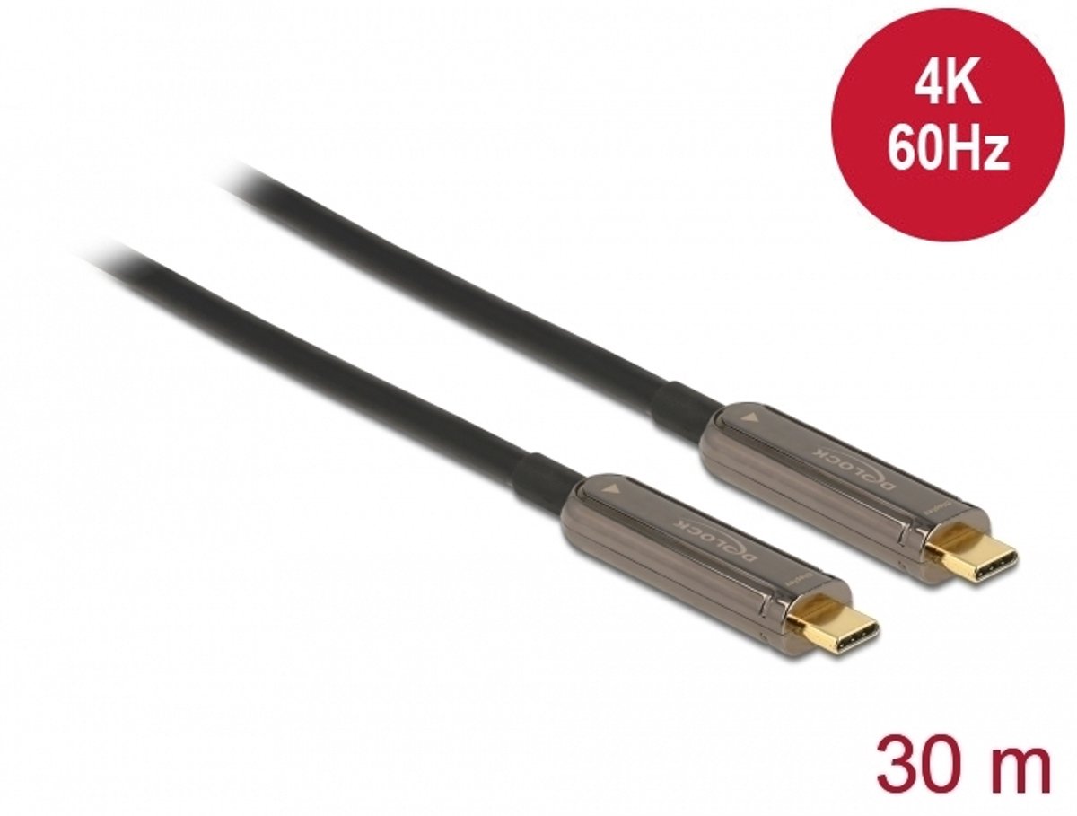 DeLOCK 84132 USB-kabel USB 3.2 Gen 1 (3.1 Gen 1) 30 m USB C Zwart