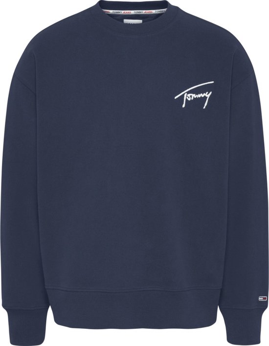 Tommy Jeans - Heren Sweaters Signature Crew Sweater - Blauw - Maat M