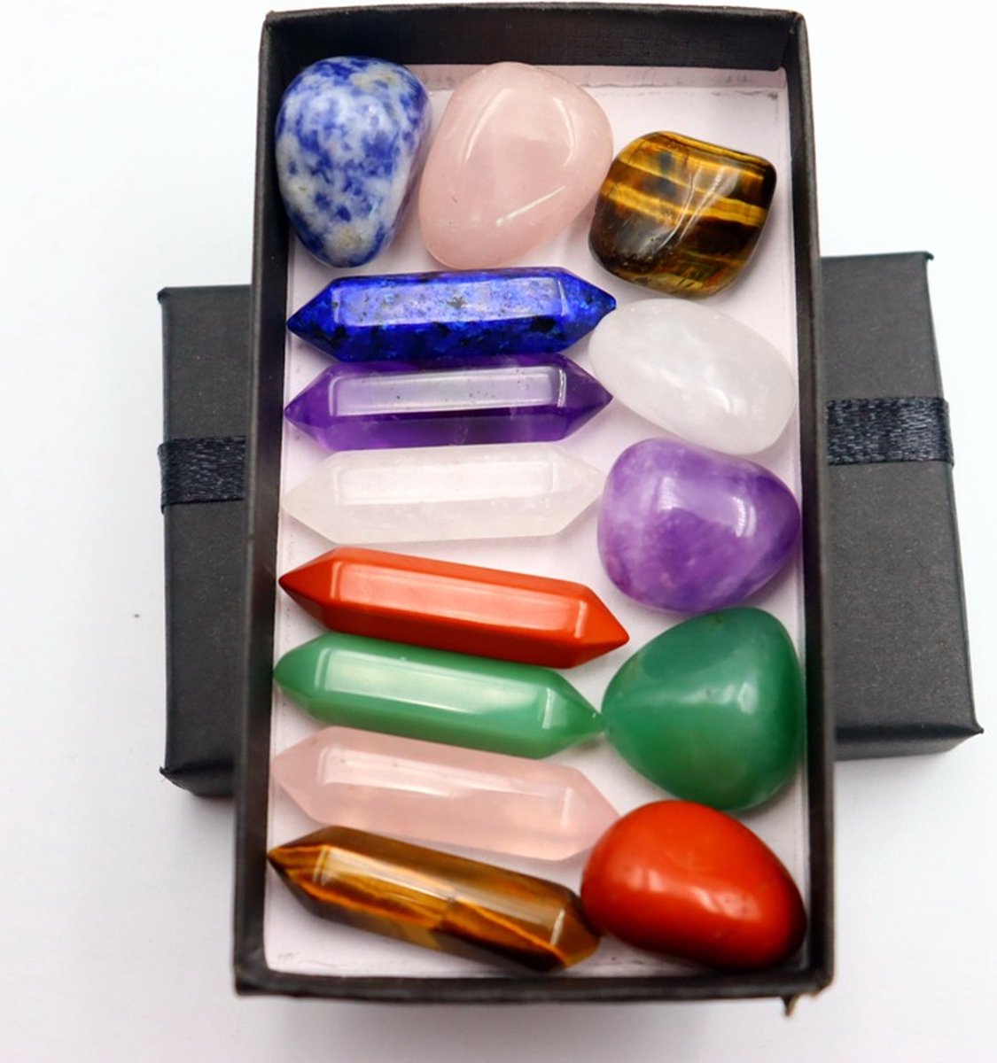 Chakra stenen - Giftbox - 14 stuks - 7 chakras - Reiki - Healing stones - Power stones - Feng Shui - Zen - Balans - Cadeau