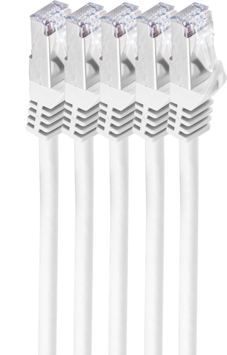 shiverpeaks BS75511-W-SET5 netwerkkabel Wit 1 m Cat7 S/FTP (S-STP)