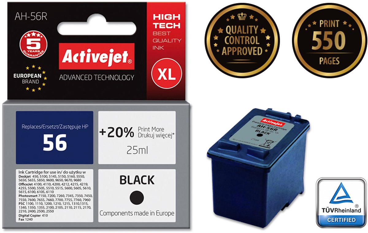 Originele inkt cartridge Activejet AH-56R Zwart
