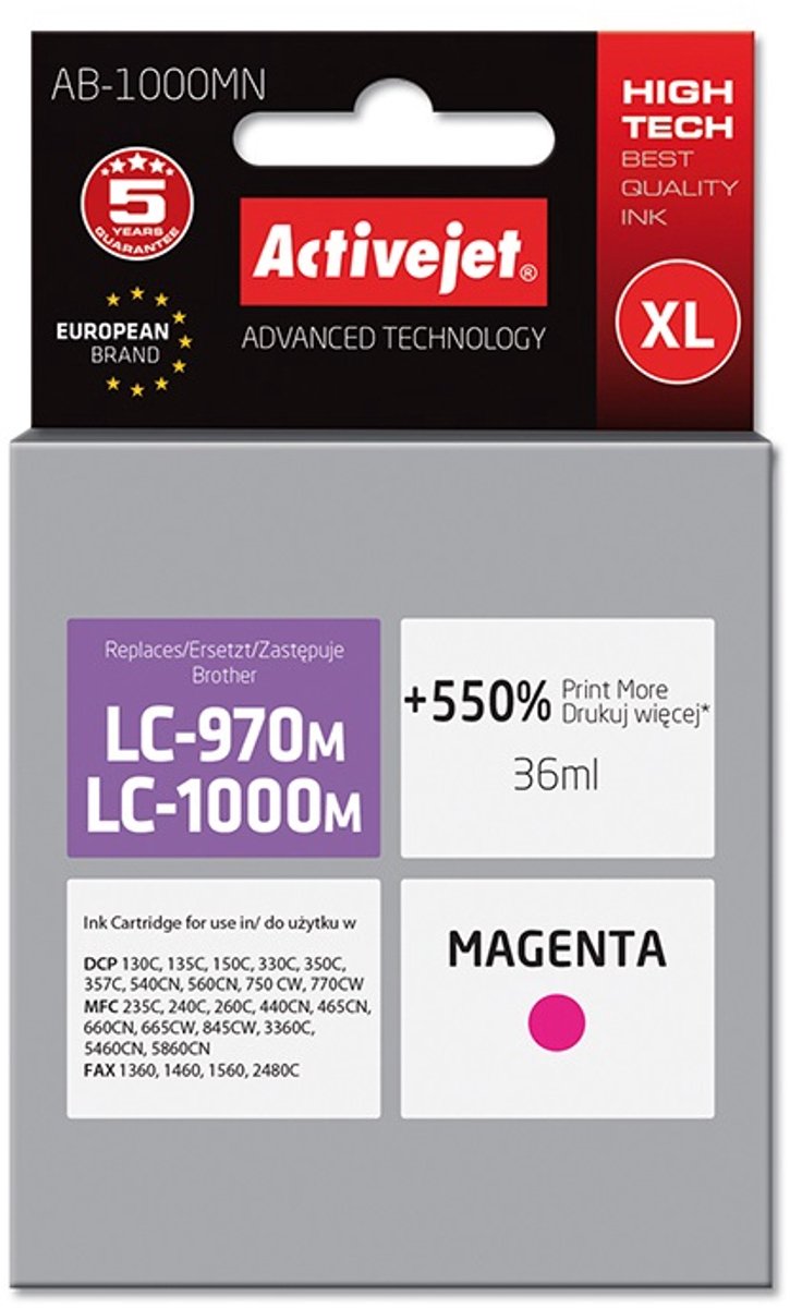 Originele inkt cartridge Activejet AB-1000MN Magenta