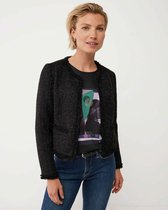 Longsleeve Tweed Jacket Dames - Zwart - Maat S
