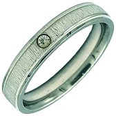 Tesoro Mio Michel - Verlovingsring  - Ring Vrouw – Staal Met Kleine Zirkoon – 19 mm / Maat 60