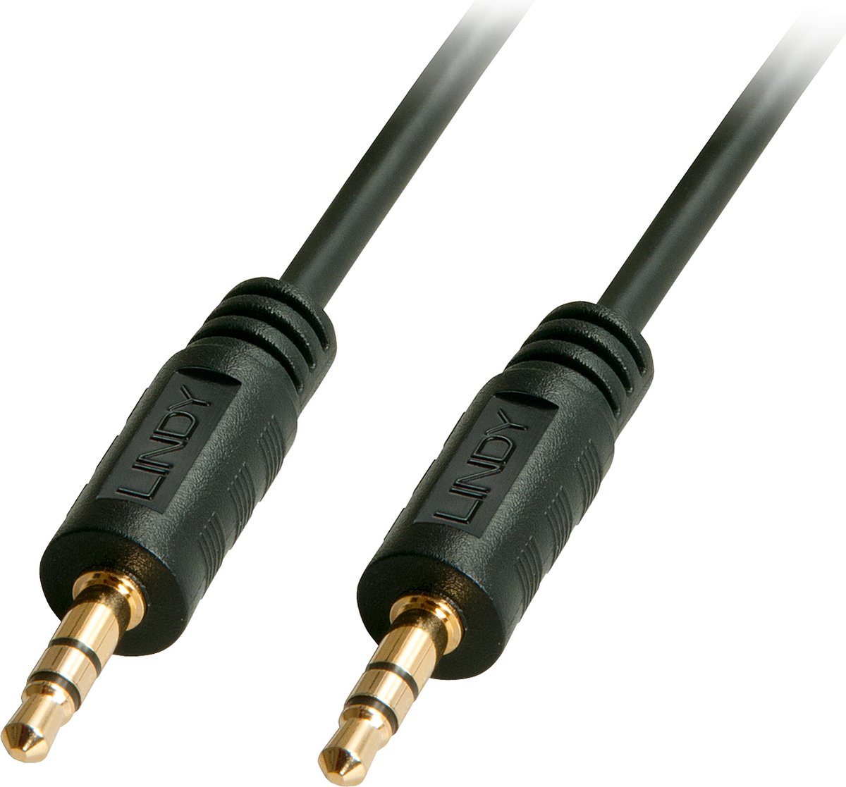 Lindy Premium - Audiokabel - stereo ministekker (M) naar stereo ministekker (M) - 3 m - beschermd - zwart - gevormd