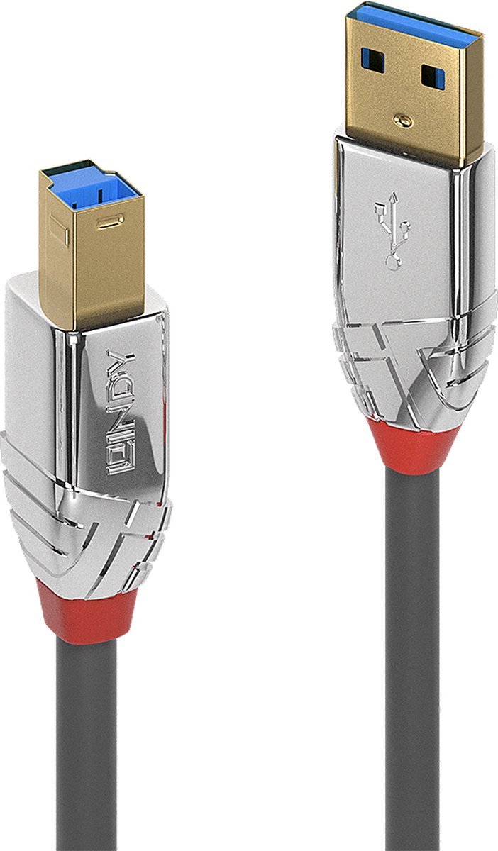 LINDY 36663 USB-kabel USB 3.2 Gen1 USB-A stekker, USB-B stekker 3.00 m Grijs