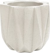 QUVIO Bloempot cement - bloempot - bloempotten - bloempotten voor binnen - bloempotten voor buiten - Pot - Bloem potten - Plantenpotten - 15 x 15 x 14 cm - Beige