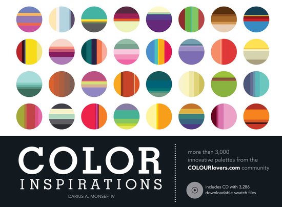 Color Inspirations: patronen met strepen in verschillende kleuren, inclusief CD met 3.286 downloadbare swatch bestanden.