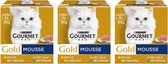 3x Gourmet Gold - Mousse Kip, Zalm & Konijn - Kattenvoer - 8x85g