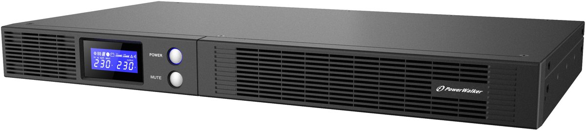 PowerWalker VI 1000 R1U 1 kVA 600 W 4 AC-uitgang(en)