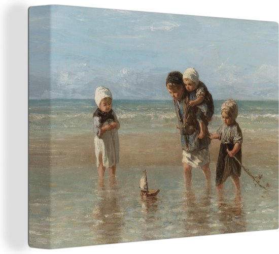 Canvas - Schilderij Oude meesters - Kunst - Kinderen der zee - Jozef Israëls - 120x90 cm - Kamer decoratie - Woonkamer