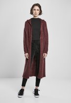 Urban Classics - Hooded Feather Lange cardigan - S - Bordeaux rood