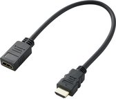 SpeaKa Professional HDMI Verlengkabel HDMI-A stekker, HDMI-A bus 0.30 m Zwart SP-7870100 Audio Return Channel (ARC), Ve
