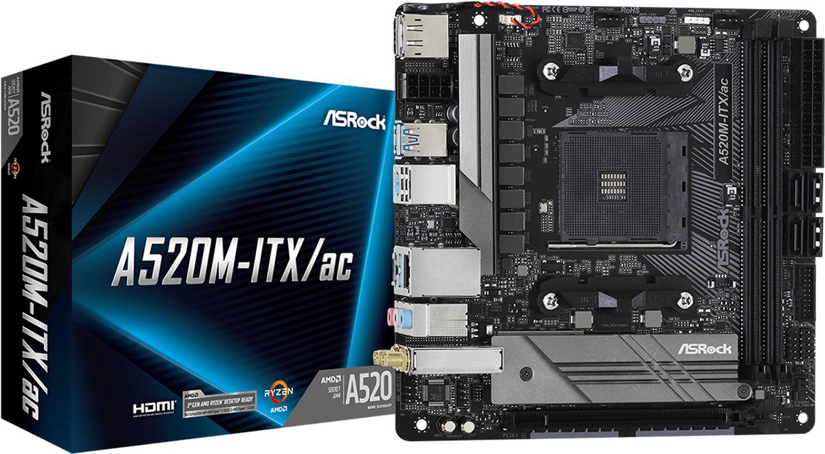 Moederbord AMD Asrock A520M-ITX/AC