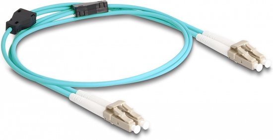 Glasvezel optische kabel met metalen pantsering LC duplex naar LC duplex multi-mode OM3 1 m