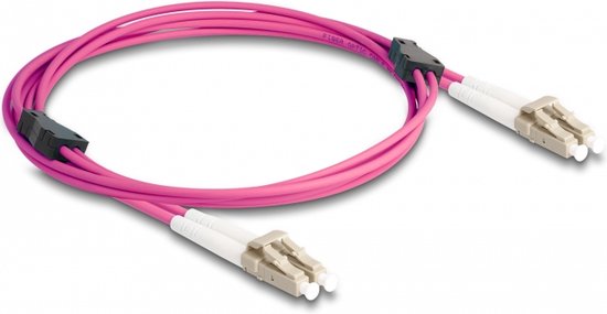 Glasvezel optische kabel met metalen pantsering LC duplex naar LC duplex multi-mode OM4 2 m