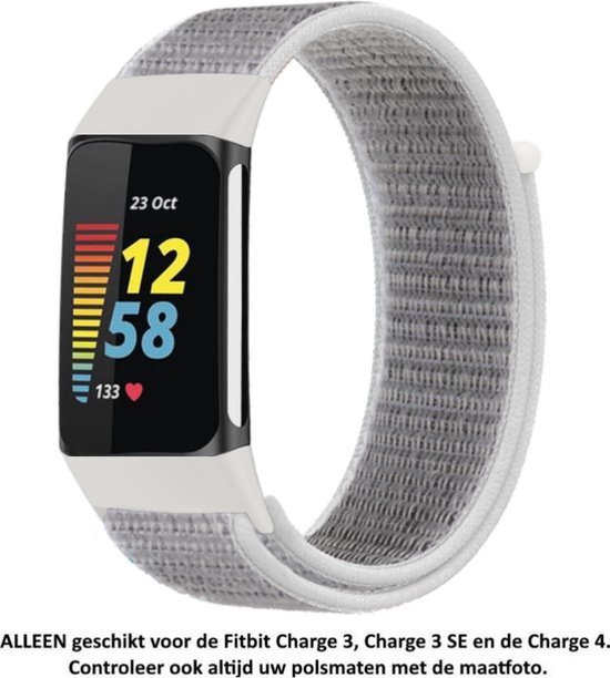 Cinturino In Tessuto Witzon Per Fitbit Charge 4/3/SE - Quadri Rosso E Bianco, Traspirante, Connettori In Acciaio, Taglia S - 3
