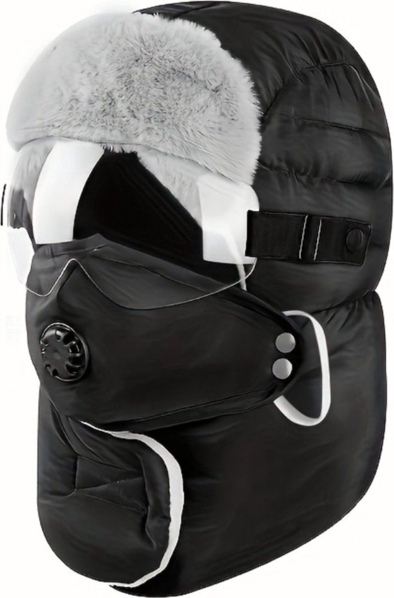 Bovista Wintermuts Heren Dames Volwassenen Muts Ski Mask Bivakmuts Balaclava Ski Masker Face Mask Full Face Mask Winter Masker Met Bril Zwart