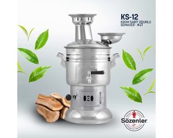 Sözenler KS-12 Turkse verchroomde Samowar/Semaver, 4,5 liter, 150 oz Free Energy boiler en theemaker voor boot, camping, wandelen, jagen, zeilen