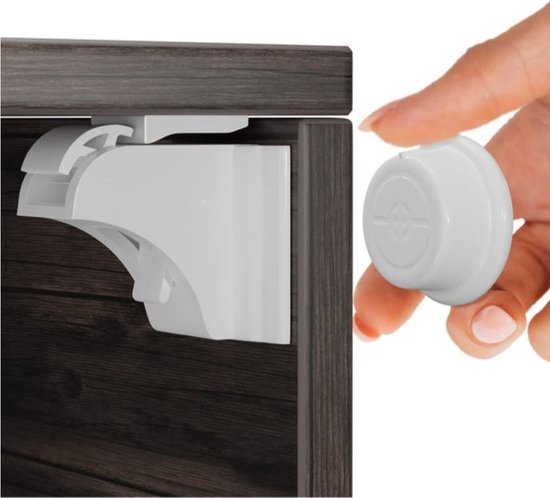Armoires et portes avec sécurité enfant - Set de 8 pièces avec matériel de montage - Aimant puissant - Serrure magnétique - Sécurité - Sécurité enfants