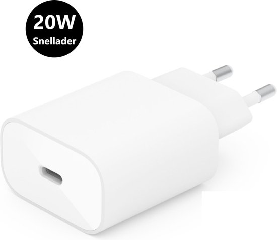 DISEV® 20W super snellader - Snellader - Snellader iphone - 20w USB C power Adapter - Oplader - USB C Oplader - Adapter USB C - USB C Lader - 20W - Universeel - wit