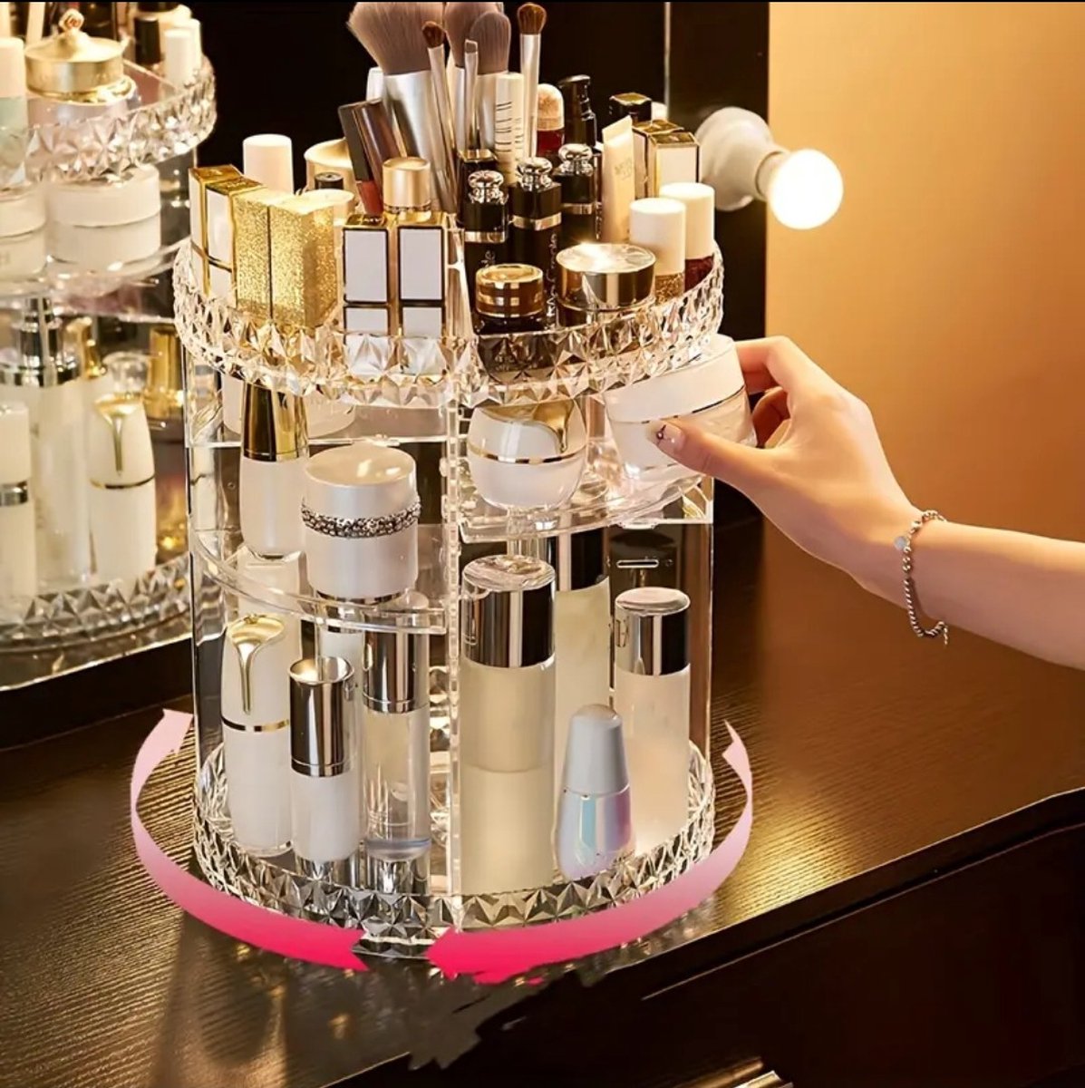 Decopatent® Make up Organizer - 360 Graden Draaibaar - Staande Makeup Organizer Transparant -
