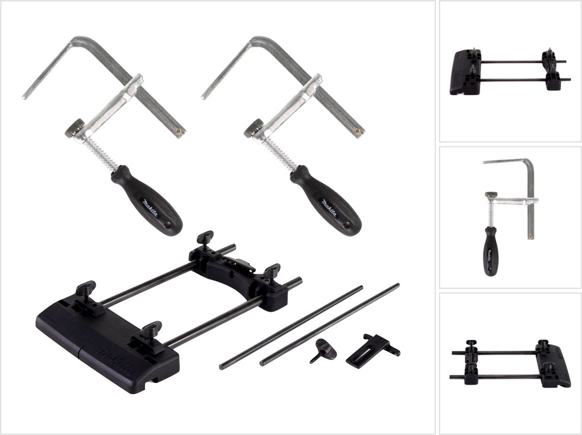 Makita geleiderail adapter ( 194579-2 ) + 2x schroefklem ( 194385-5 ) voor bovenfrees RP DRT