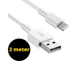 Oplader kabel 2 meter geschikt voor iPhone - Kabel geschikt voor lightning - Oplaadkabel - USB kabel - Lader kabel