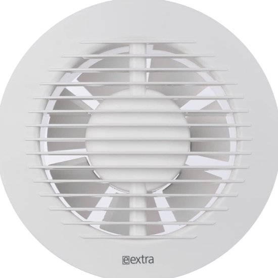 100mm Badkamer Ventilator met Timer en Vochtsensor - Witte Stille Afzuigventilator - Badkamerventilator - Muurventilator voor Keuken, Garage, Toilet