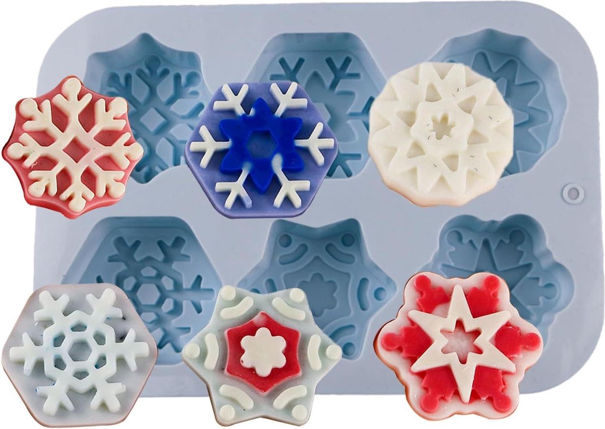 Chocoladevorm Siliconen - Bakvorm Siliconen Kerstmis Sneeuwvlok Holle Vormen Chocolade Gelei Cake Decoratie