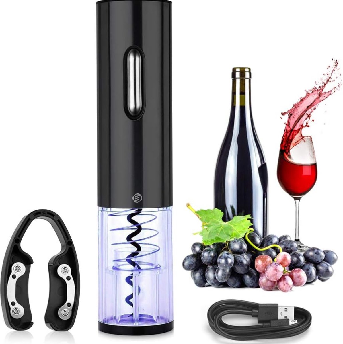 Equivera Elektrische Kurkentrekker Set - Automatische Wijnopener - Wijn Accessoires - Flessenopener - Cadeautip - Premium