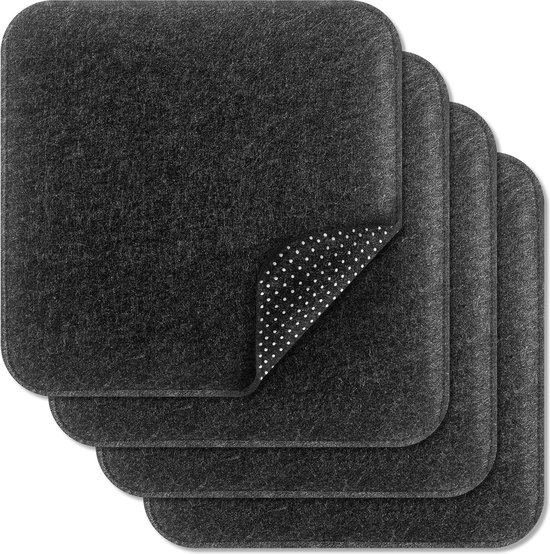 Brandsseller 4-delige set Stoelkussens 40x40 cm – Gewatteerde zitkussens met bevestigingsbanden – Voor binnen & buiten – Decoratief en comfortabel – Groen